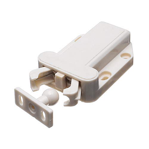 SGerste Rebound Self Locking Beetle Lock Cupboard Cabinet Wardrobe Door Latch Lock Stopper (White,)