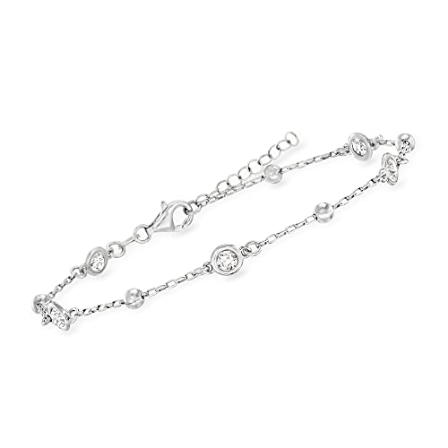 Ross-Simons Italian 1.15 Ct. T.w. Bezel-Set Cz Station Anklet #TOP2