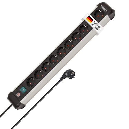 Enchufe múltiple con interruptor de 10 tomas y regleta de aluminio Brennenstuhl 3m 2