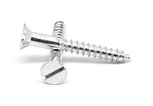 #10 x 1/2" Wood Screw Slotted Flat Head Low Carbon Steel Zinc Plated Pk 100
