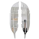 haodeni 2 Sets Large Feather Shaped 3D Mirror Wall Sticker Modern Removable Mirror Wall Decals DIY S