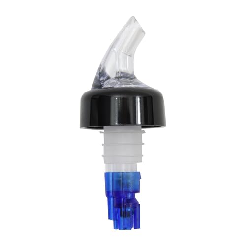 TableCraft 4244A Cash & Carry Proper Pour, 7/8 oz., Black Collar, Clear spout, Blue dip Tube, Plastic, Hand wash only (Packed 1 Dozen per polybag), 12 Each per case