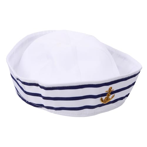 BESPORTBLE Embroidered Captain Hat for Boys and Girls Logo Sailor Cap for Dress-up Performance and Costume Parties and Portable Design