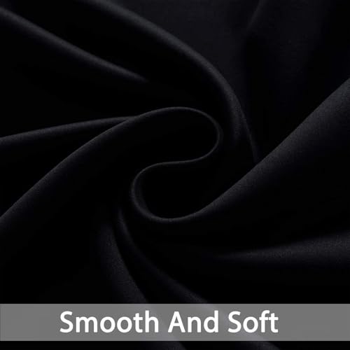 Yakamok 72 Inch Long Blackout Curtains for Bedroom, Thermal Insulated Room Darkening Black Curtains, Light Blocking Blackout Drapes for Living Room- 2 Panels, 42 Inch Width