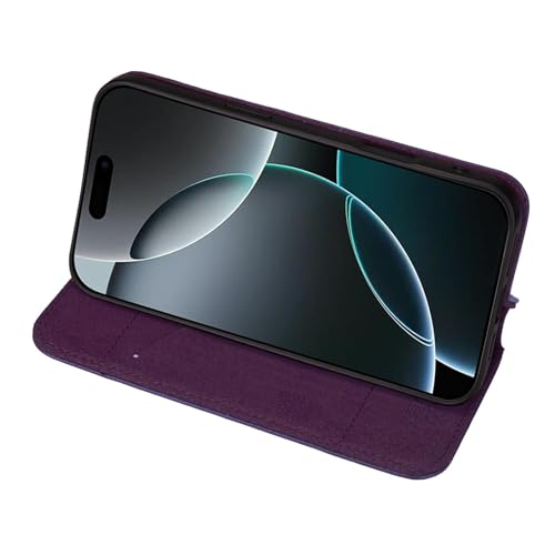 32nd Classic Series 2.0, Real Leather Book Wallet Flip Case Cover For iPhone 16 Pro (6.3"), With RFID Blocking Card Slot - Image 4