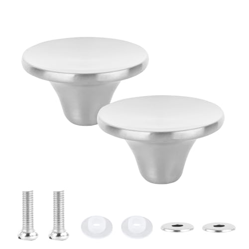 2 Set Silver Dutch Oven Knob Handle, Stainless Steel Pots Replacement Knob Dutch Oven Replacement Knob Compatible with Aldi, Le Creuset, Lodge and other Enameled Cast-Iron Dutch Oven