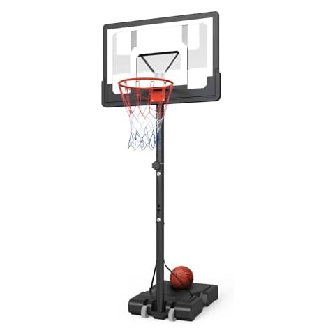 Gorise Basketball Hoop Outdoor, Adjustable Height, Swimming Pool Portable Basketball Hoop & Goals for Teenagers, Youth, and Adults – Small Size 4.8-7ft Cover