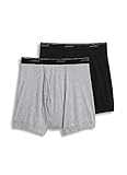 Jockey Men's Underwear Big Man Classic Boxer Brief - 2 Pack, grey/black, 3XL