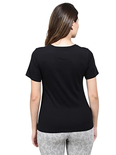 Image of Jockey AW89 Women's Super Combed Cotton Rich Fabric Relaxed Fit V-Neck Half Sleeve T-Shirt
