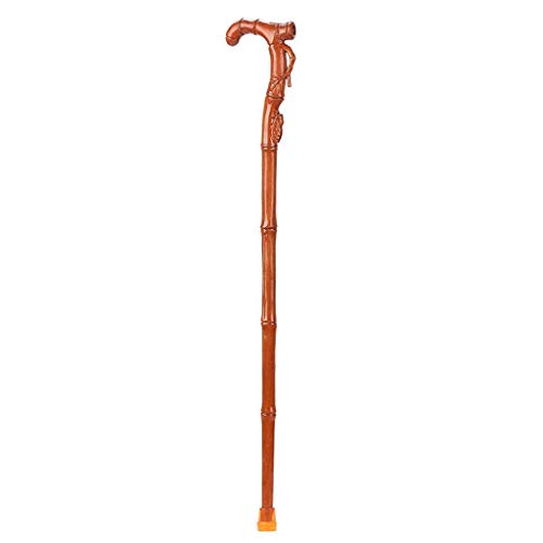 Muletas de madera noble en caoba tallada fina bastón de lujo 96cm