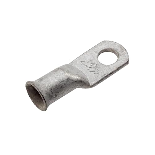 Pack of 5 0192210230 Ring Terminal Connector 1/4 Stud Flat Sided, Tubular (Battery Lugs) 4 AWG Crimp