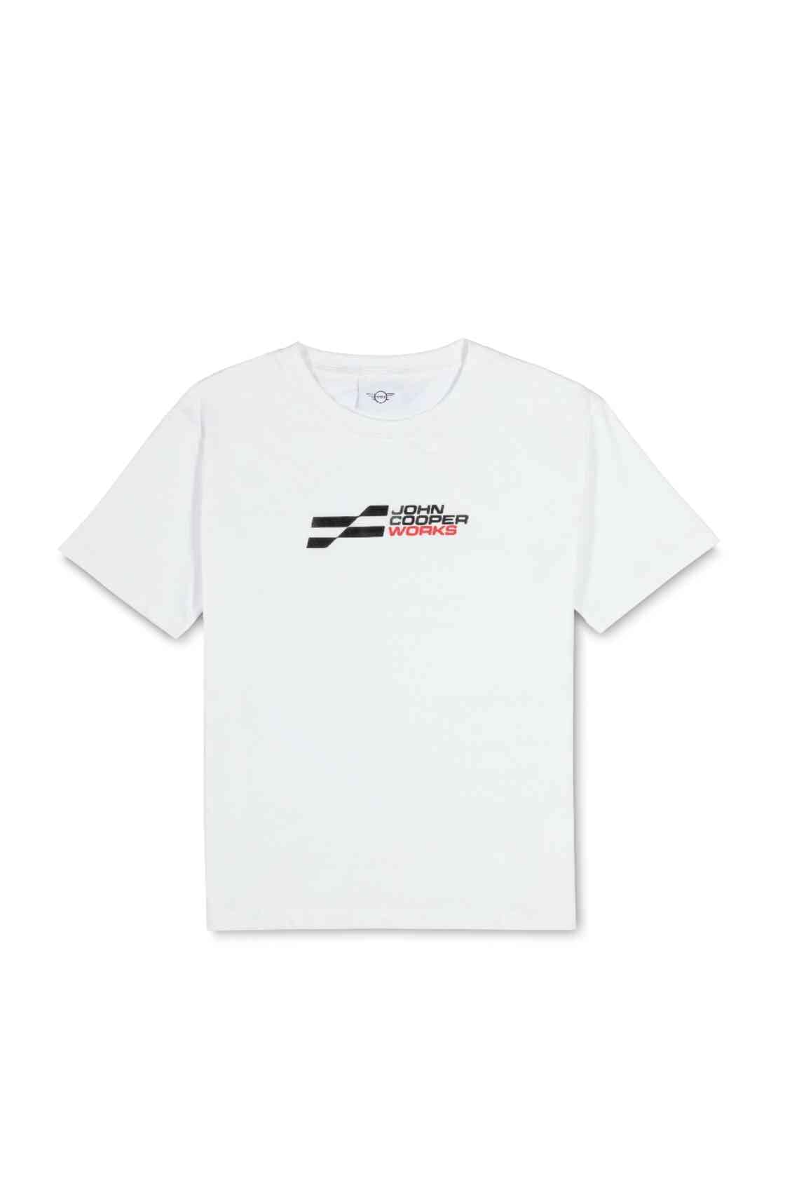 Mini Women's White Genuine Jcw Logo T Shirt Tee Top Semi Loose Fit, M