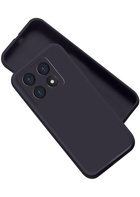 Image of A rtistque Liquid Silicone Back Cover Case for Poco X6 Pro 5G Shockproof TPU Soft Flexible with Camera Protection - Black
