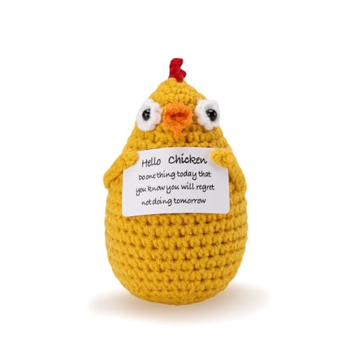 Emotionale Unterstützung Häkeltiere - Kleine positive Huhn Häkeltiere - Handgemachte Emotionale Unterstützung Nuggets Huhn für Osterkorb Stuffers, Motivierende Geschenke - Inspirierende Geschenke für