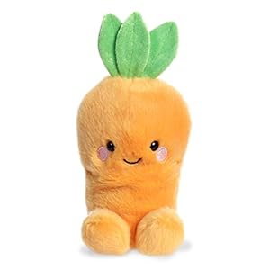 Aurora Adorable Palm Pals Cheerful Carrot Stuffed Animal Pocket Sized Play Collectable Fun Orange 5 Inches