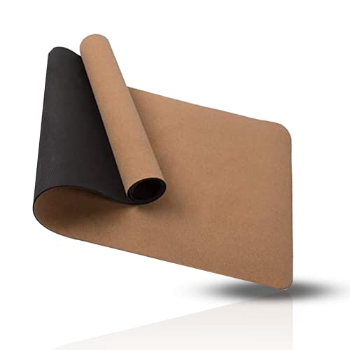 Auzest Esterilla de yoga de corcho, ecológica de corcho y TPE, antideslizante para yoga, pilates, gimnasia, corcho, 183 x 61 x 0,5 cm Cover