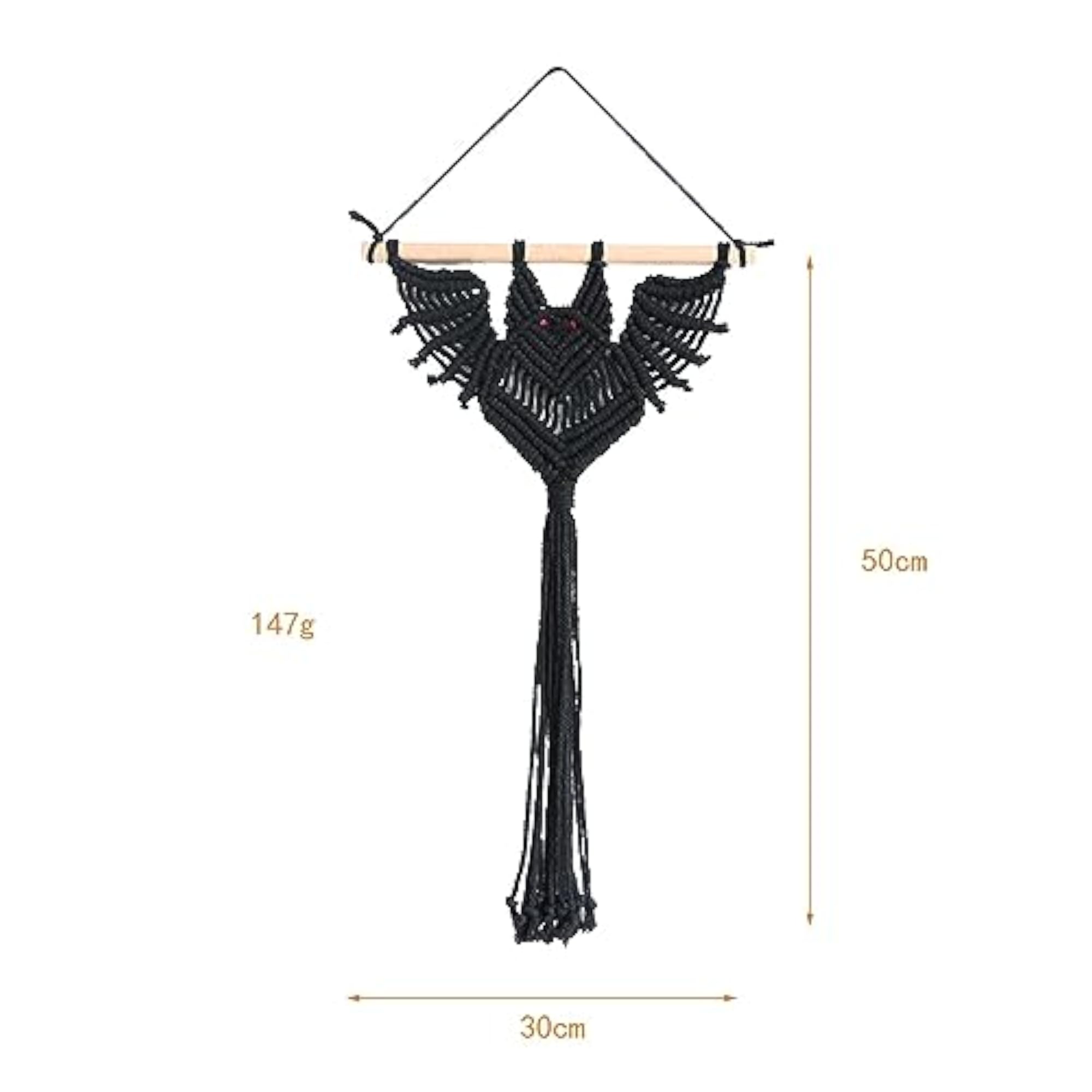 Macrame Wall Hanging Bat Pattern Tapestry