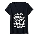 Photo Gallery donna best makeup artist ever trucco pennelli maglietta con collo a v Photo Gallery donna best makeup artist ever trucco pennelli maglietta con collo a v