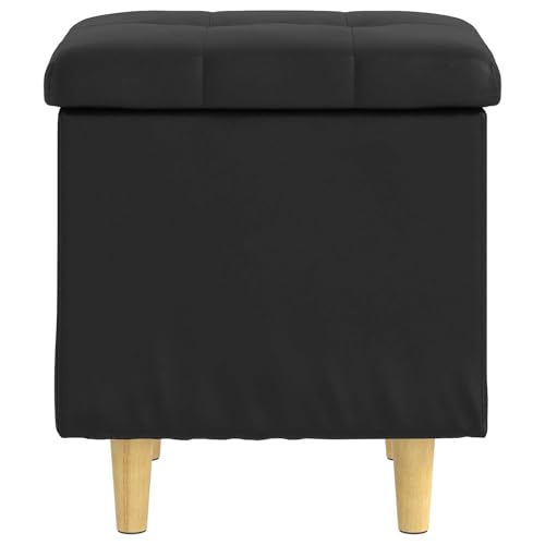 Tabouret cube moderne comme repose-pieds et coffre noir 40cm
