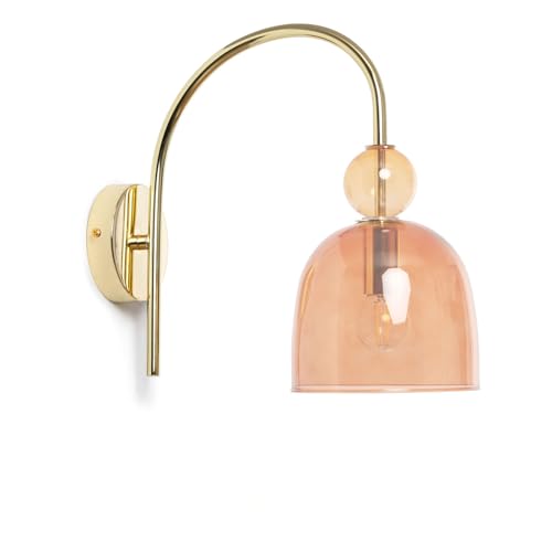 LEDKIA LIGHTING - Lampe Murale Métal et Verre Baudelaire | Design Vintage | Compatible Ampoule LED E14 | Usage Intérieur: Salon, Chambre, Restaurant | Rouge