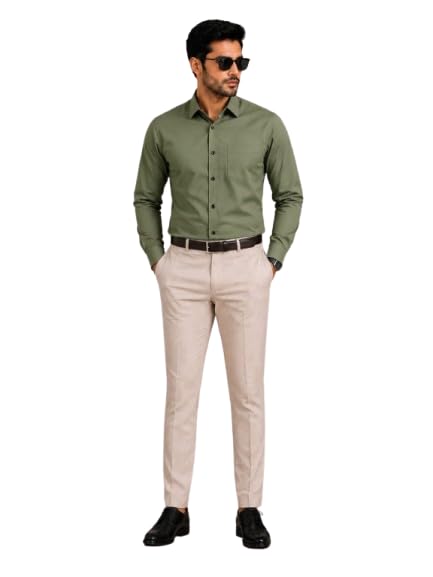 Men's Formal Shirt and Trouser Combo Set | Full Sleeve Solid Shirt with Slim Fit Formal Pants | Office Wear Business Casual Outfit for Men-picture-58