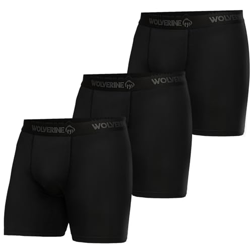 WOLVERINE Men's Boxer Briefs Soft Breathable Moisture-Wicking with Tag Free Underwear for Men 3-Pack