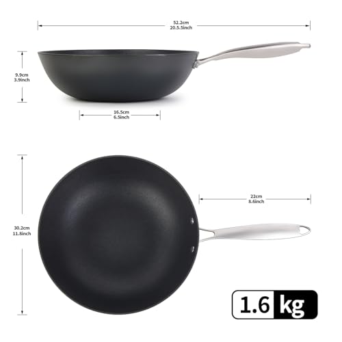 Wok de hierro fundido ligero de 12 pulgadas con recubrimiento antiadherente miniatura 3