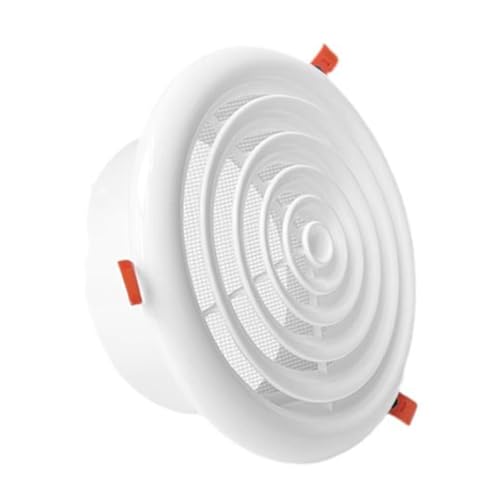 【2025年新型】 TiCoast 屋内換気口 スプリングクリップ式 丸型通気口 防虫網付 給気口 ABS製 ダクト用換気口 ダクトホース接続用 パイプ接続用 配管部品用 ホワイト (100mm)