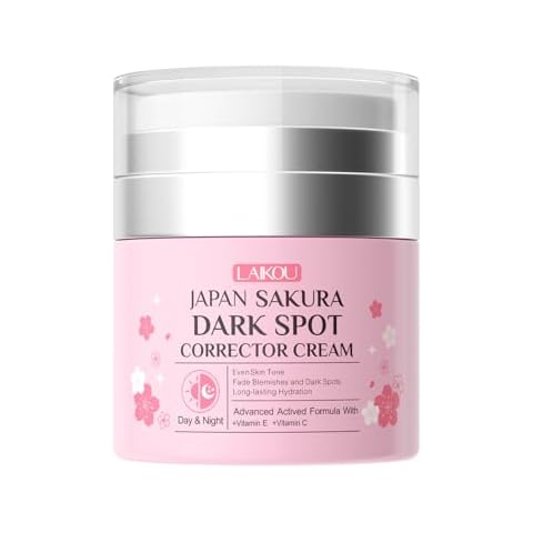 LAIKOU Japan Sakura Dark Spot Remover for Face, Dark Spot Corrector, Day & Night Face Cream Helps Reduce Dark Spots, Fine Lines for Women All Skin Types 50g / 1.76oz. Cover