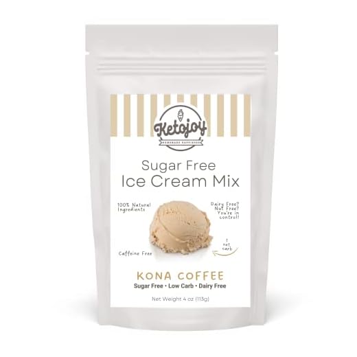 Sugar Free Kona Ice Cream, 2Pack. (Decaf) Keto Ice Cream - 1G Net Carb Can be made Non-Dairy Ice Cream