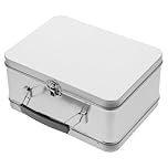 MAGICLULU Vintage Metal Lunch Box with Handle and Lid 8.07X5.91X3.94 Inch Portable Storage Container for Food Snacks Crafts