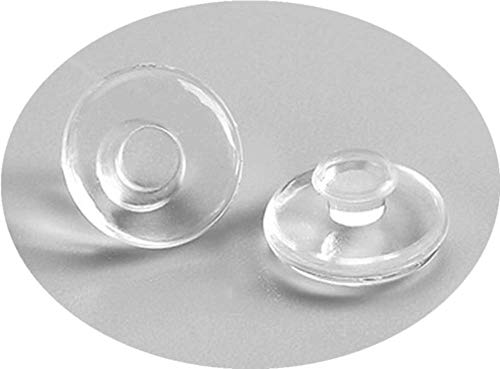 Push-in Eyeglass Nose Pads,BEHLINE 5 Pairs Glasses Nose Piece Replacement for Silhouette Frame,for Rimless/Frameless Eyewear Frame,Soft Silicone Nose Guards Anti-Slip Nose Bridge Pads(Round,Clear)