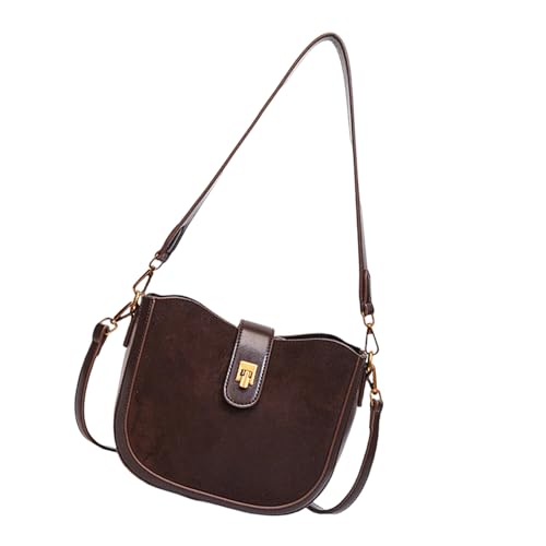 Sac épaule femme mode avec bandoulière et bourse aisselle en cuir PU rétro pour les trajets