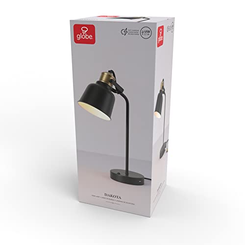 Globe Electric 30297 18 Inch Desk Lamp With 2.1 Usb Port, Matte Black thumb #10
