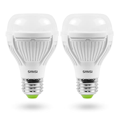 SANSI 100W Equivalent A19 LED Light Bulb, 2 Pack 22-Year Lifetime,1600 Lumens Light Bulb with Ceramic Technology, 5000K Daylight White Non-Dimmable, Efficient, Safe,13W Energy Saving for Home Lighting