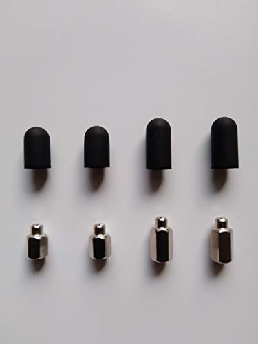 Replacement Prong/Probe/Contact Point w/Conductive Silicone Rubber Cap Tip for Dog Training Shock Collar/E Electric Electronic Remote Bark Collar, for Long Short Fur Dog (Female_Short+Medium)