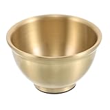 Amosfun Kleine Messing Opferschale aus Gebürstetem Messing mit Glasur Vintage Buddhistische Wasserschale für Rituale Altar und Wohnkultur mit Rutschfester Unterlage