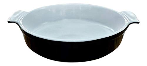 Partito Bella 13X9X3.5" Rectangle Premium Stoneware Baking Dish W/Lid Classic - Kitchen Baker For Lasagna, Casserole, Vegetables, & Dessert (Black, 10"X10" Round Baker) #TOP14