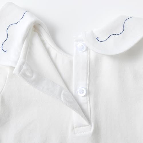 Image of Toddler Kids Girls Boys Basic Peter Pan Collar Tee Shirt T-Shirts Tops Bottom Long Sleeve Solid Blouse