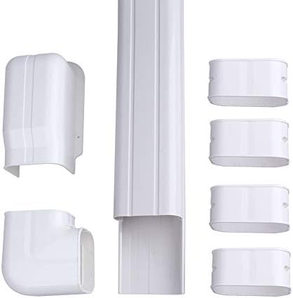 AC Parts 4" W 14Ft Decorative PVC Line Set Cover Kit for Mini Split Air Conditioners, HVAC Heat Pumps 7,000-36,000 BTU Units