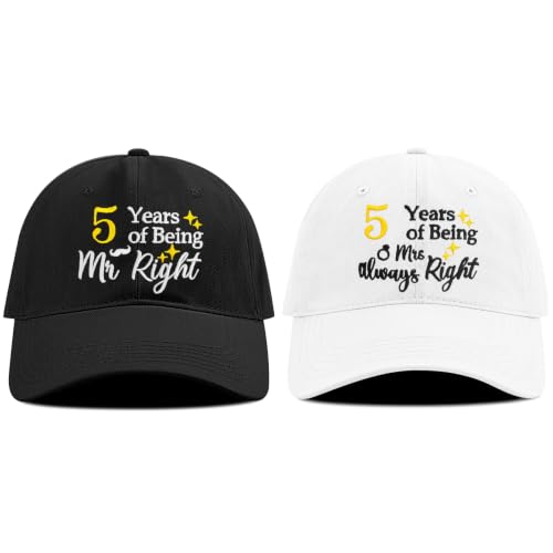 xDeFi 5th Wedding Anniversary for Couple, Wood Wedding Gifts Baseball Cap