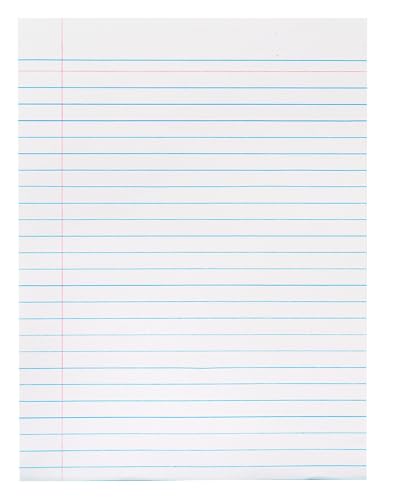 School Smart Theme Paper with Red Headline and Margin, 8 x 10-1/2 Inches, 500 Sheets