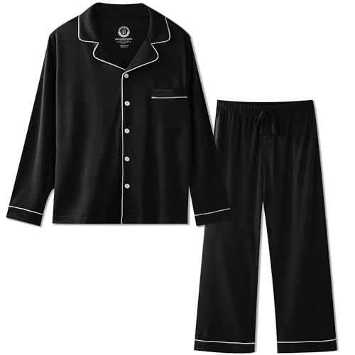 BAMBOO COOL Mens Pajama Set Bamboo Viscose Cotton Soft Lightweight Loungewear Sleepwear Long Sleeve...