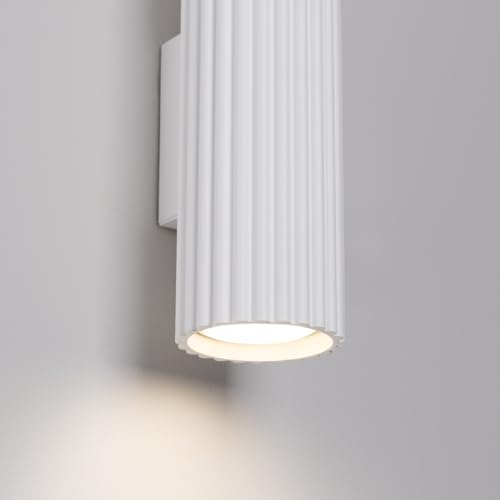 Aplique pared interior aluminio blanco contra sombras en pasillos estrechos 5
