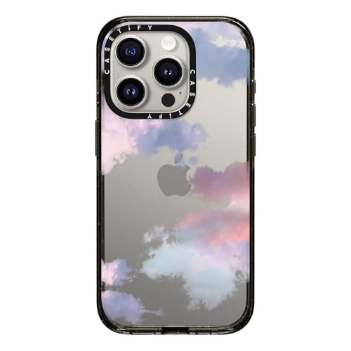 CASETiFY �C���p�N�g iPhone 15 Pro �P�[�X [MIL�K�i���� (4x MIL-STD-810G) / 2.5m����̗����������N���A] - Clouds - �N���A �u���b�N