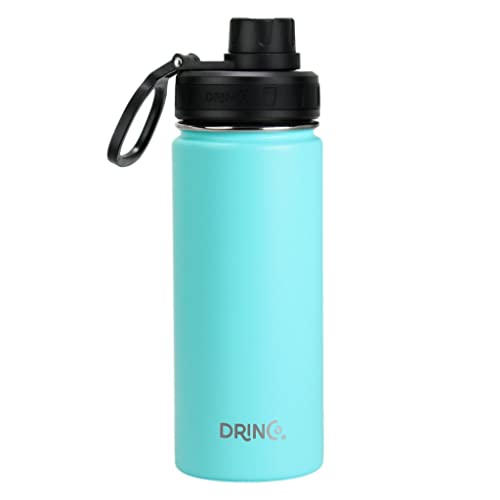 Image of Drinco Stainless Steel Water Bottle Spout Lid Vacuum Insulated Double Wall Water Bottle Wide Mouth Leak Proof Keep Cold Sport Camping Hiking (18oz Teal)