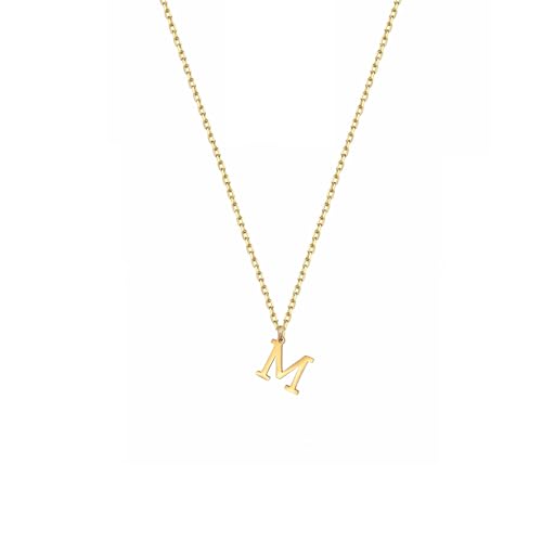 Ovian Gold Initial Necklace for Women 18K Gold Plated Stainless Steel Delicate Letter Pendant Necklace Personalized Name Necklace