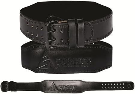 SideWinder Powerlifting Belt Leather for Weight Lifting with Adjustable Lever Buckle, Gym Training Workout Belt 10mm thickness 4 inches Lumbar Back Support Men and Women, Deadlifts, Squats Exercise