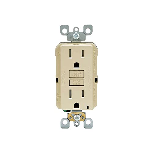 Leviton C92-GFSW1-00W 15 Amp Ivory SmartlockPro Self-Test GFCI