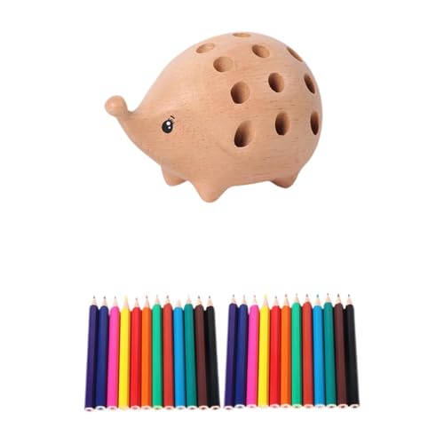 Porte-crayons en bois en forme de hérisson pour bureau